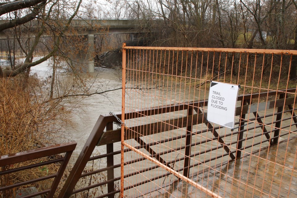 Flooding has closed some local trails.  Greg King for NewmarketToday