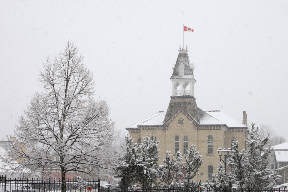 According to Environment Canada, Newmarket saw a whopping 19 cm of snow fall yesterday. The majestic spire of the Old Town Hall is dusted with snow during the first snowfall of the season Nov. 22.  Greg King for NewmarketToday