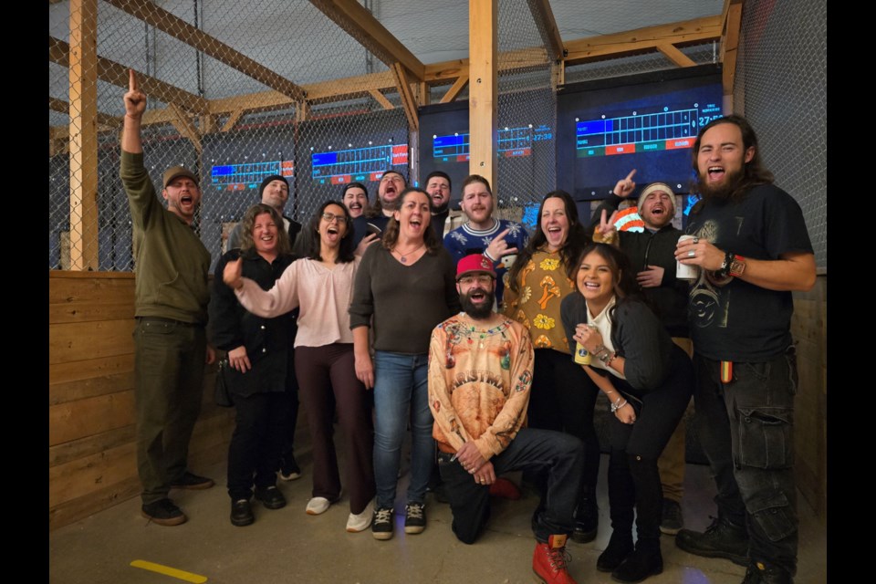 The crew at Bullseye Axe Throwing Newmarket helps to keep things fun and safe.