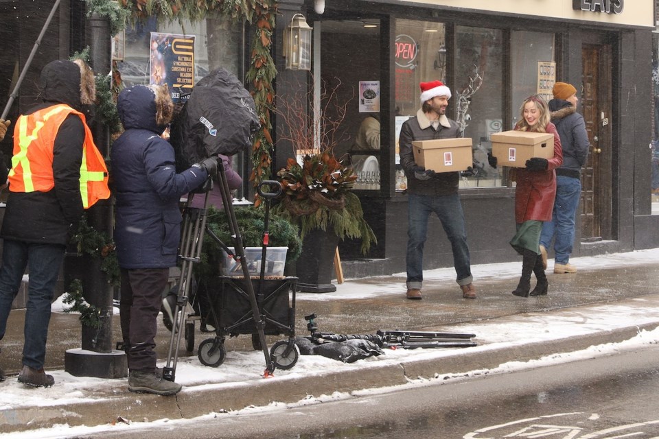 Brain Power Studio is filming a Christmas movie on Main Street.