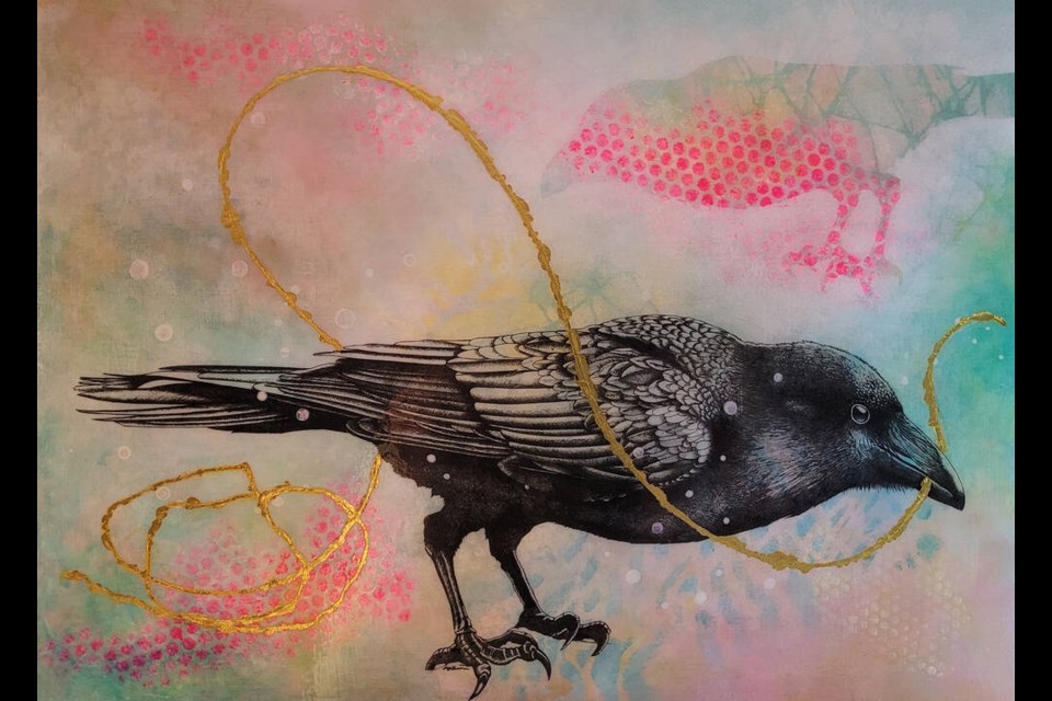 Feathered fascination: The work of New West artist Nancy Whiteside is featured in Avifauna: Sight & Perception, running at the Anvil Centre Community Art Gallery until Sept. 20. Photo courtesy Arts New West 