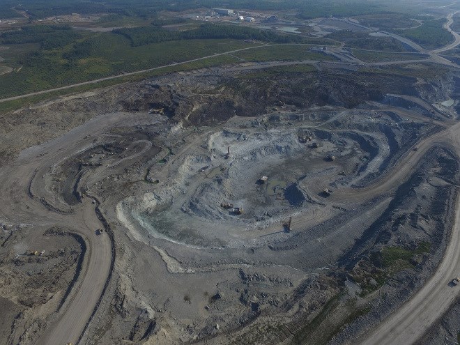 New Gold's Rainy River open-pit mine, northwest of Fort Frances