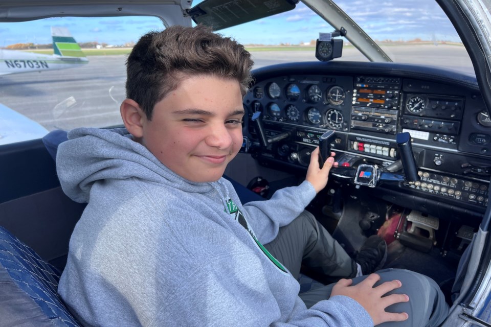 Michael Miele in the pilot seat.