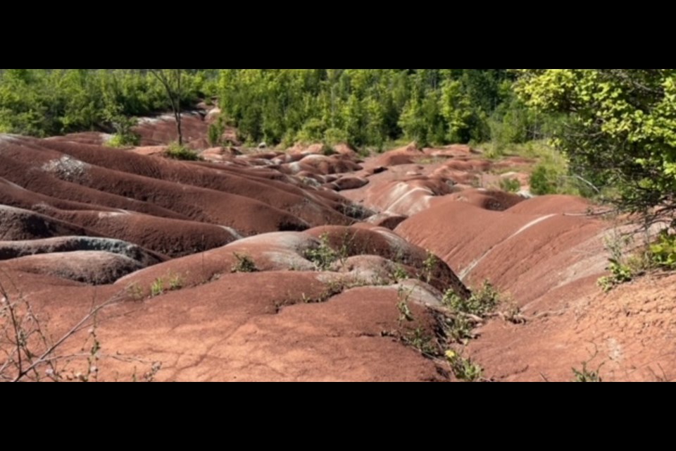 The Cheltenham Badlands are part of the Niagara Escarpment located in the Caledon area. 