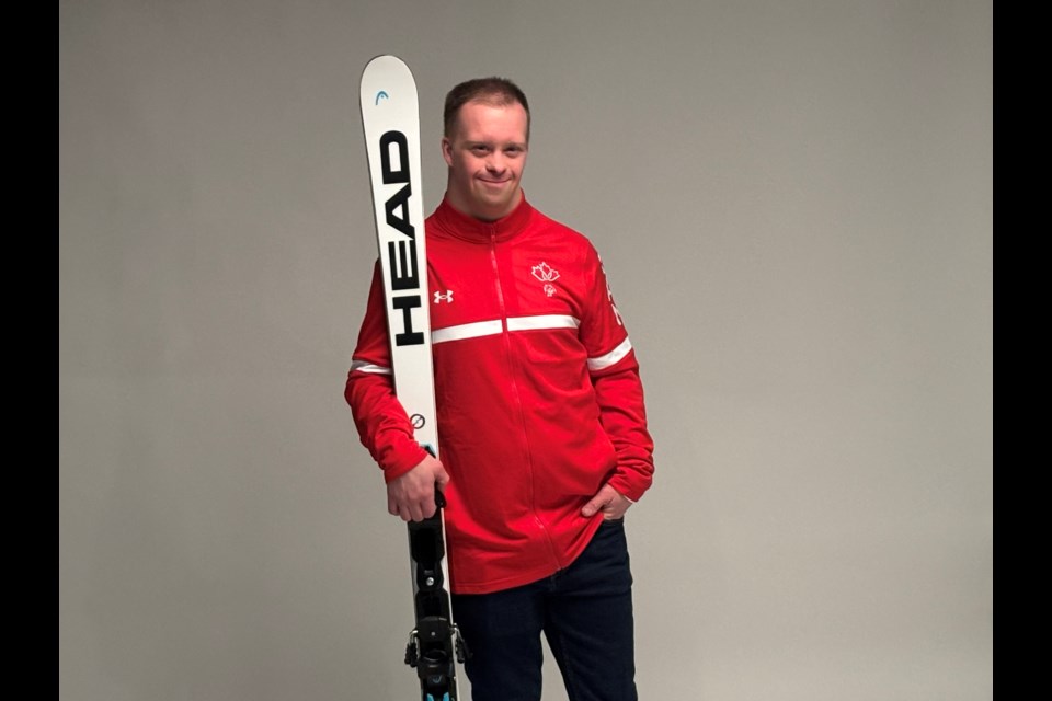 Carter Simpson sporting his official Team Canada jacket prior to his trip to Turin, Italy. 