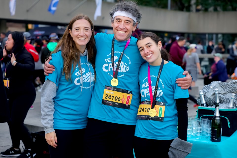 L-R: Cassie and Friends executive director Jennifer Wilson, board chair David Porte, Cassie Porte.