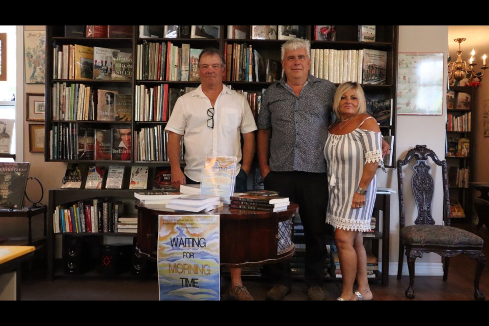 L-R - Chris Bowron, Bill Lipset and Anna Lipset at Bowron's book signing at NOTL's Old Niagara Bookshop