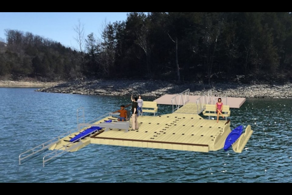 A photo of a floating dock that was presented to councillors.