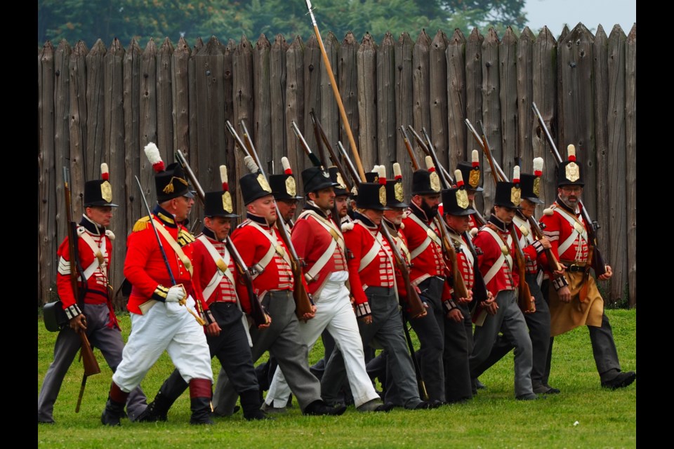 Period displays both inside and outside the fort, and mock battles brought the Battle of Fort George to life this weekend.     