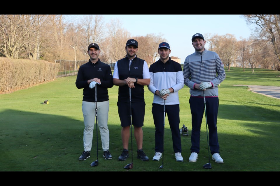 Simon McInnis, Marc Forbes, Alex Friesen and Brett Kerr open the season at the NOTL Golf Club. 