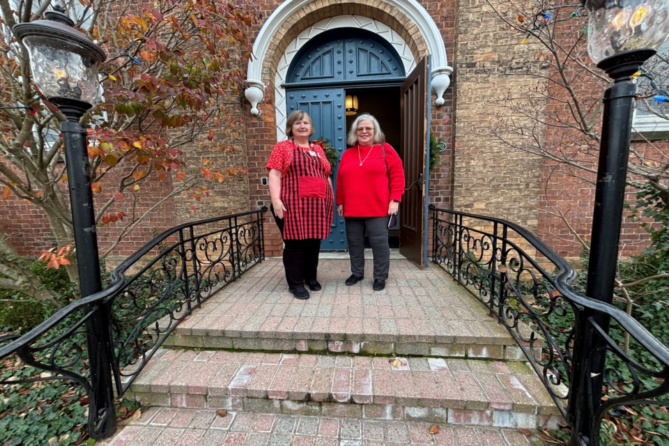 Pauline Miller an Rev. Maureen Ellison were on-hand to welcome shoppers to Grace United Church Saturday.