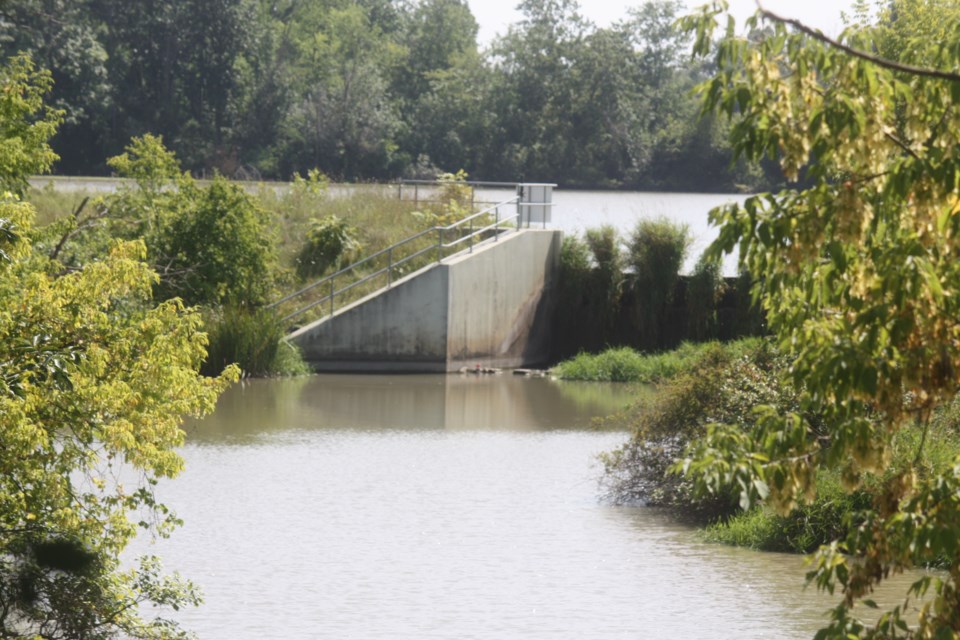 A dam connecting ponds in Virgil, owned by the NPCA, that are part of the town’s irrigation system