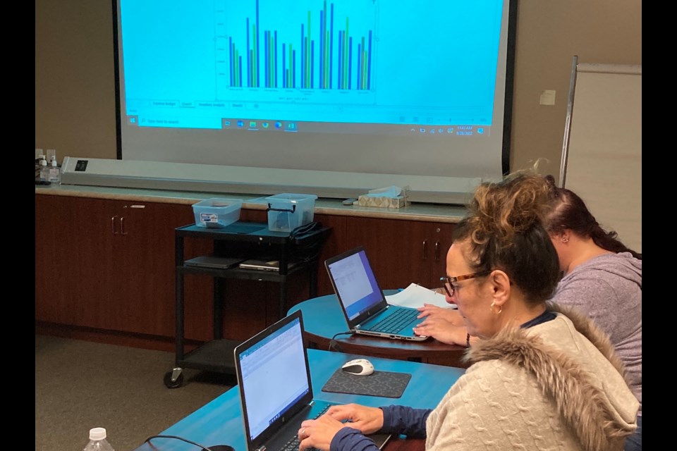 Computer class in Microsoft Excel basics in progress at the Niagara Regional Learning Centre. | Supplied