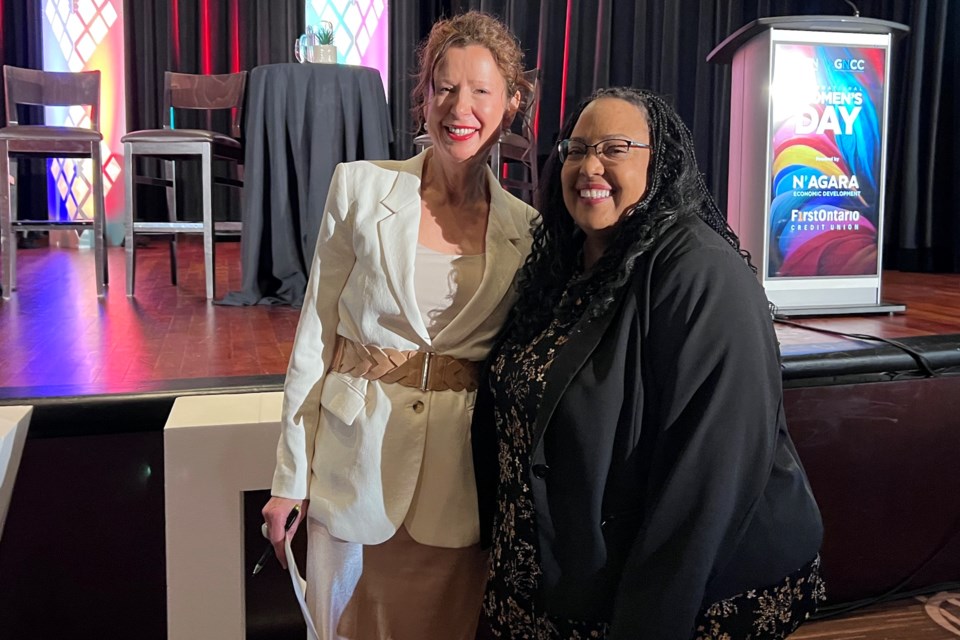 GNCC CEO Mishka Balsom with award-winner Rochelle Bush at the Sheraton Fallsview Hotel. | Sharon Burn
