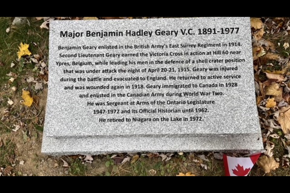 The new monument dedicated to Major Benjamin Handley Geary. 