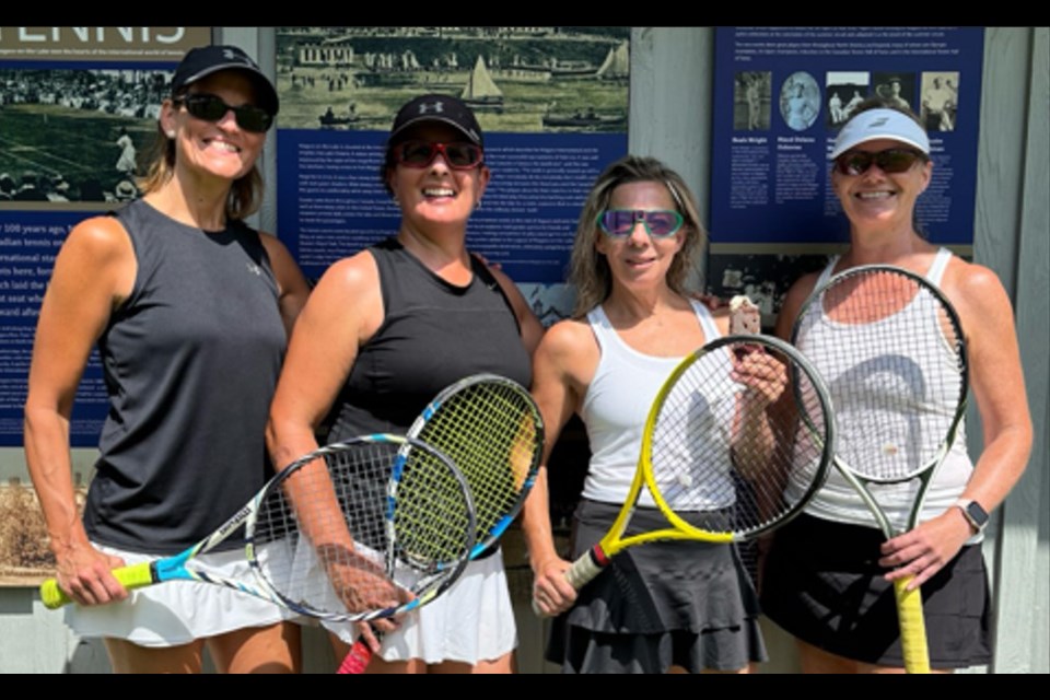 L-R: Ladies' champions Charlene Juras and Nancy Marchese; runners-up Karen Rhind and Shannon Brander.