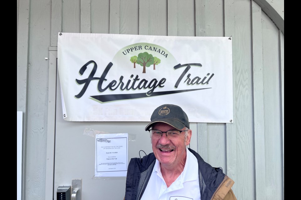 Rick Meloen, chair of the Upper Canada Heritage Trail committee, at the Paws on the Trail fundraiser Saturday.