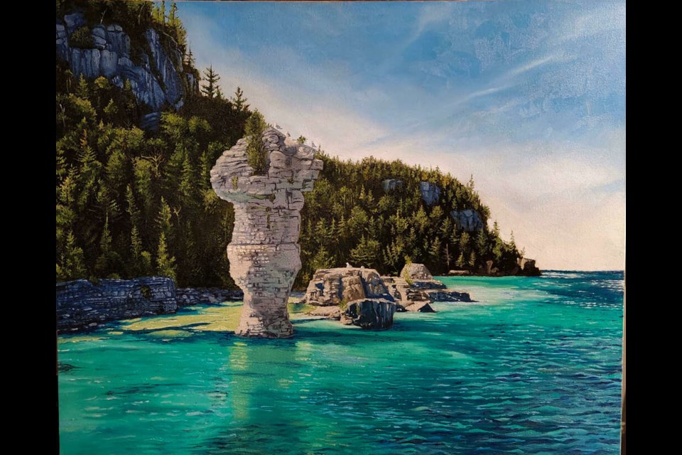 Flowerpot Island by Darren Cranford is one of the paintings in the Niagara Pumphouse Arts Centre current exhibit.