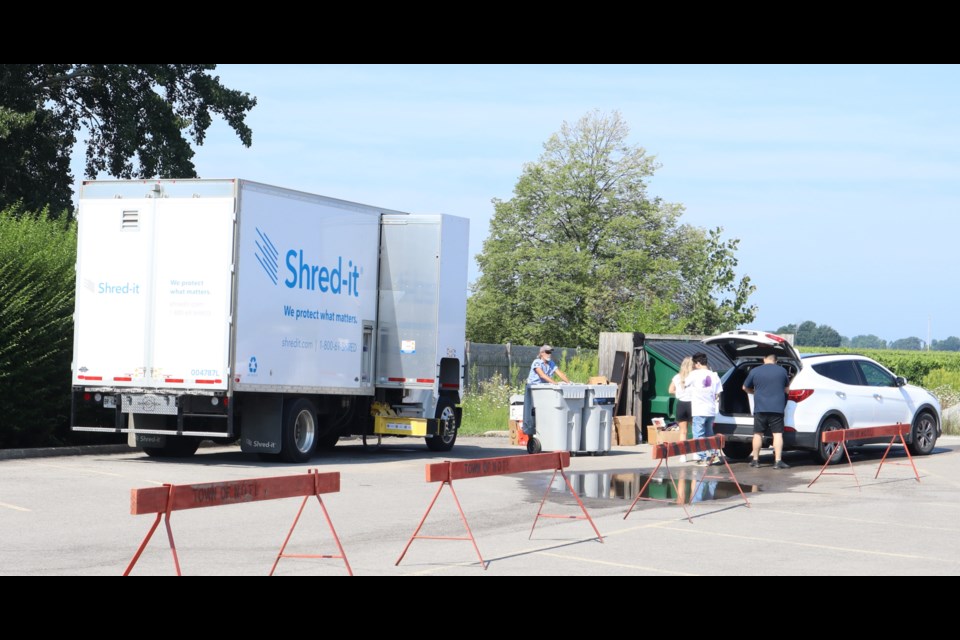 Two Shred-it trucks were filled, helping to raise almost $4,500 for palliative care.