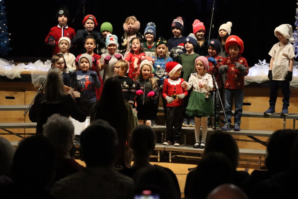 About 130 primary students presented 'Snowtastic' last week at St. Davids Public School. Mrs. King's Grade 1 class opened the program with their rendition of 'In Our Yard'.