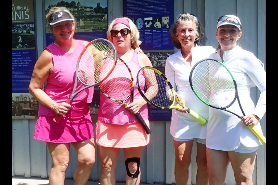 Ladies’ championship finalists Nicole Marsh Burke and Coral MacKenzie, with champions Cathy Reid and Margaret Hobbs Mancuso. 