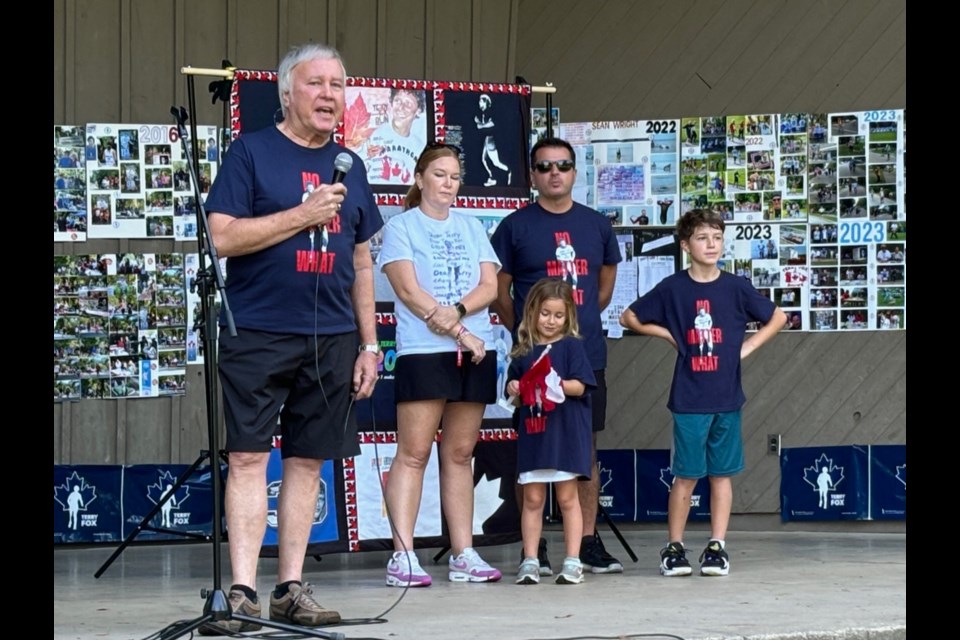 Dave Eke, his daughter Sarah Pillitteri, son-on-law Mike Pillitteri with Sophia and Leo. Their son Lucas was at the run but off with his friends.