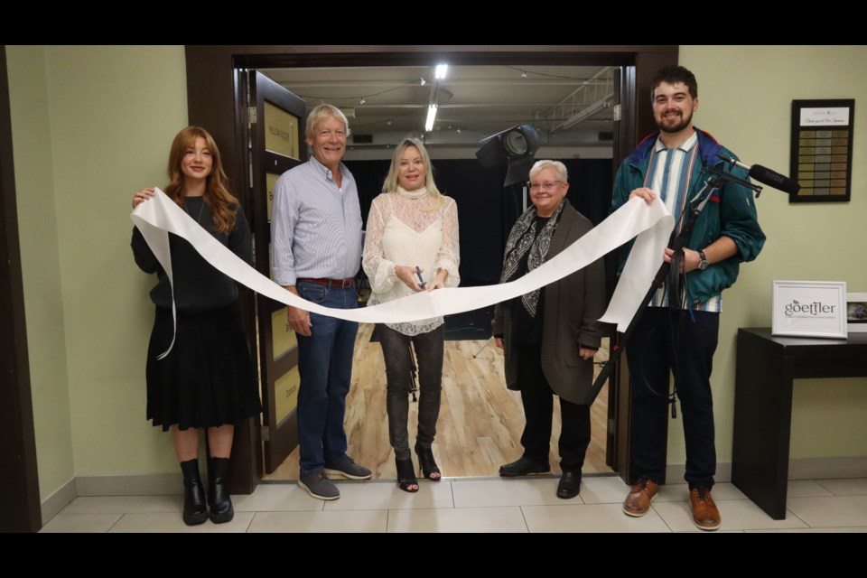 Eden Kennedy, Vaughn Goettler, Lauren Goettler, Andorlie Hillstrom and Carter Vahrmeyer gathered to recognize the contribution of the Goettler Family Foundation toward the YDTP's new film academy