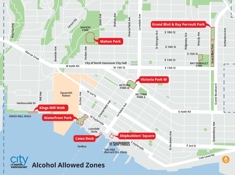 City Of North Vancouver Map Here Are The Locations Where You Can Legally Drink Alcohol On The North  Shore - North Shore News