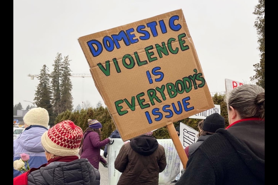 A message is displayed during a previous Walk to Remember in North Vancouver. | Courtesy of Michelle Dodds. 