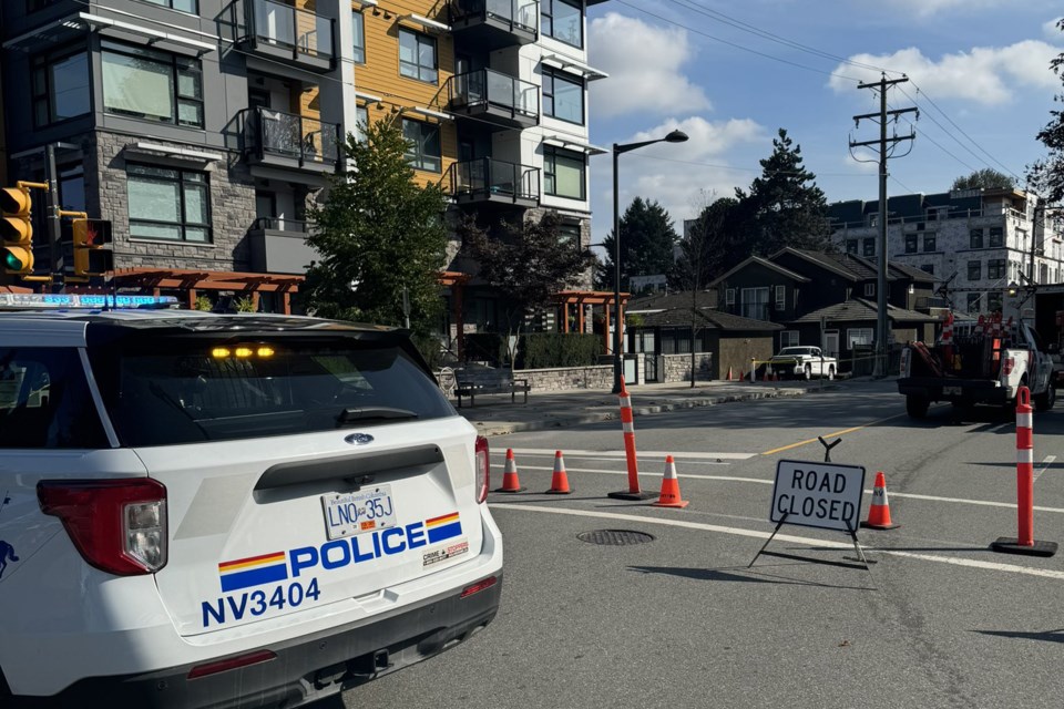 North Vancouver RCMP have closed off a section of Mountain Highway due to a gas leak. | North Vancouver RCMP