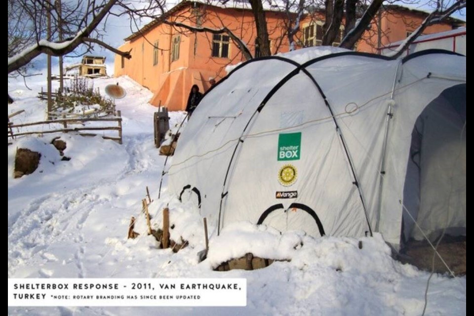 A ShelterBox tent provides temporary housing following an earthquake in Eastern Turkey in 2011. The tents are equipped with thermal liners for cold temperatures. | ShelterBox Canada 