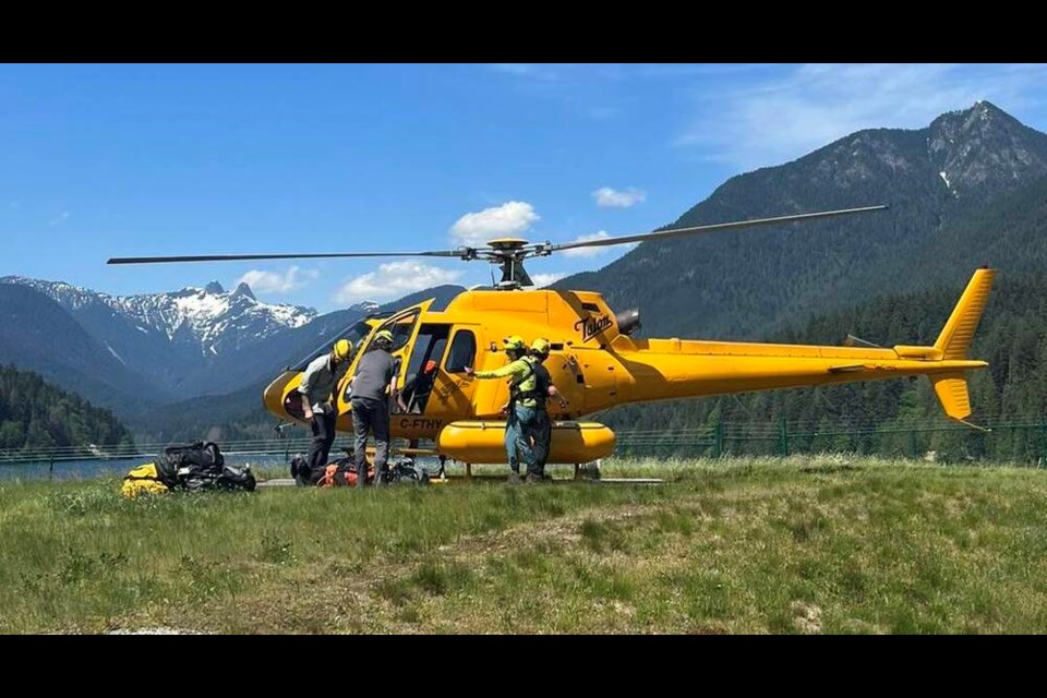 North Shore Rescue plucked a stranded hiker from a ledge on the west Lion early Monday morning. | North Shore Rescue 