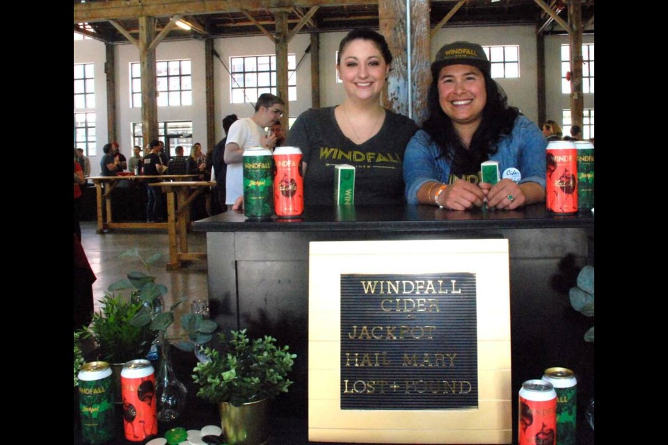 Windfall Cider co-founder Nathaly Nairn (right) hosts a booth at the 2023 event. | BC Cider Festival 
