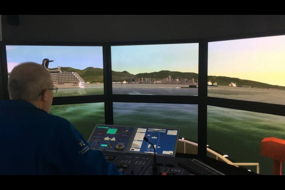 The tug boat simulators at BCIT’s Marine Campus in North Vancouver provided a previously uncharted boating experience for Butts In a Boat team members. | Butts In A Boat 
