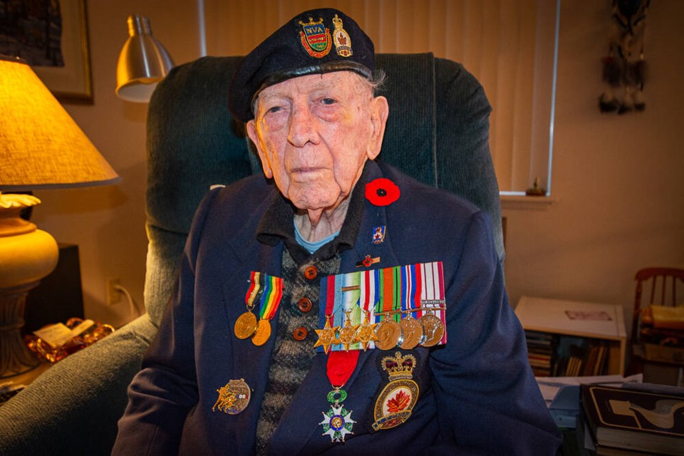 Harry Greenwood was a signalman on HMS Jaunty, a rescue tug, which sailed in the first wave of D-Day landings on June 6, 1944. | Nick Laba / North Shore News 