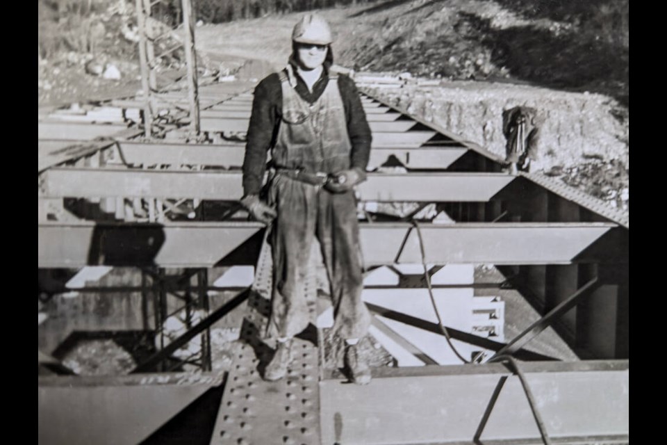 Ironworker Jon Lesage helps build the Alexander Bridge over the Fraser River, just north of Hope on Sept. 20 1960. | Courtesy of Jason Lesage 