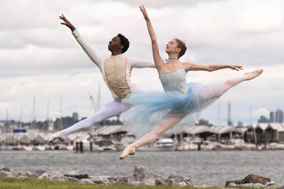 Keenan Mentzos and Audrey Vittes prepare for their lead roles Ballet Bloch’s production of Cinderalla June 7 at the Kay Meek Arts Centre. | Ballet Bloch Canada 
