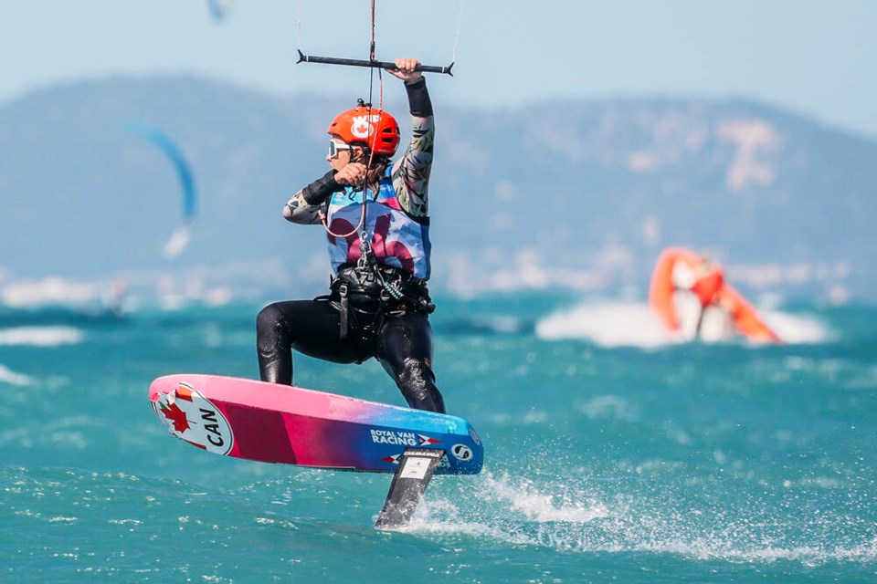 Kiteboarder Emily Bugeja qualifies for the Paris 2024 Olympics by topping the roster of Canadian athletes at the Trofeo Princesa Sofia regatta in Palma, Mallorca in April. | Courtesy of Sail Canada 