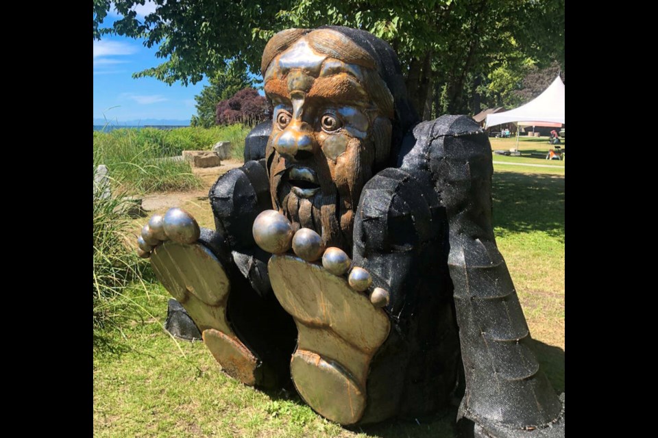 Members of the public are enouraged to help build Grassqawtch, a collaborative art initiative created by artist Robert Turrif as the West Vancouver Community Arts Council’s sixth annual Community Art Project. | Steven Snider 