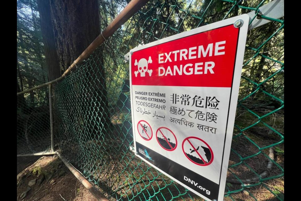 New signs installed at Lynn Canyon Park in North Vancouver warn of the dangers of the area. | Pat Bell 