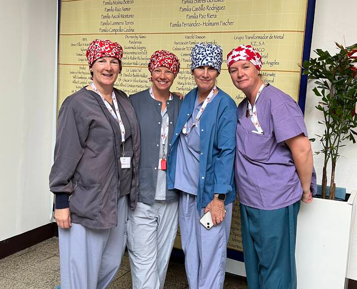 Lions Gate Hospital OR nurses Liz Stubbs, Kristi Lange, Loree Tadey and Sara Salmon work at the Obras Hospital in Antigua, Guatemala in October of 2023. | Kristi Lange 