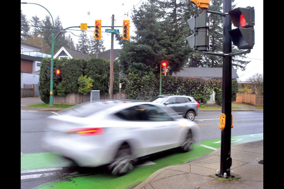 City of North Vancouver council might ban right turns on red lights at a handful of intersections. | Paul McGrath / North Shore News 