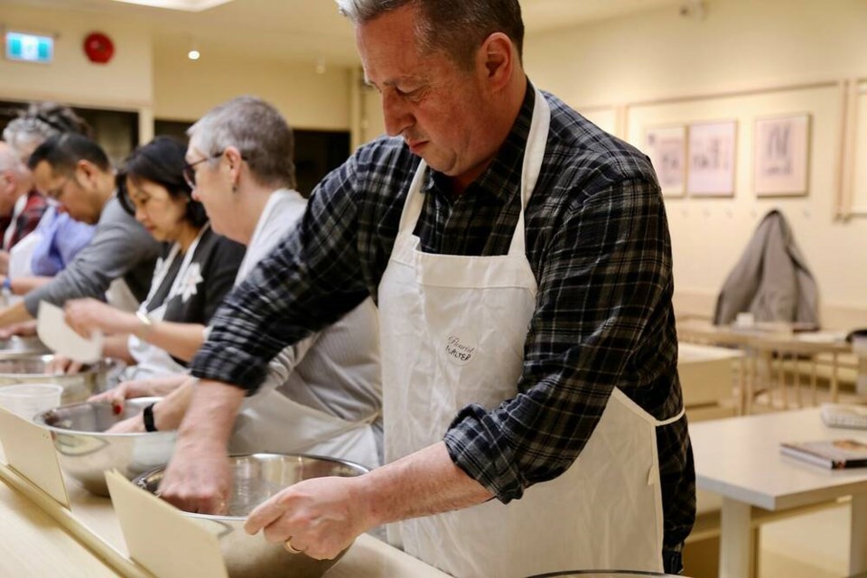 Hubby Walter warming up to a gifted sourdough bread baking class at Flourist. | Laura Marie Neubert 