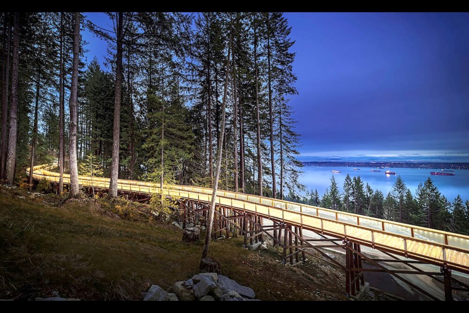 Visitors can take in views of Burrard Inlet and Vancouver from British Pacific Properties’ Trestle Bridge in West Vancouver. | Courtesy of BPP 