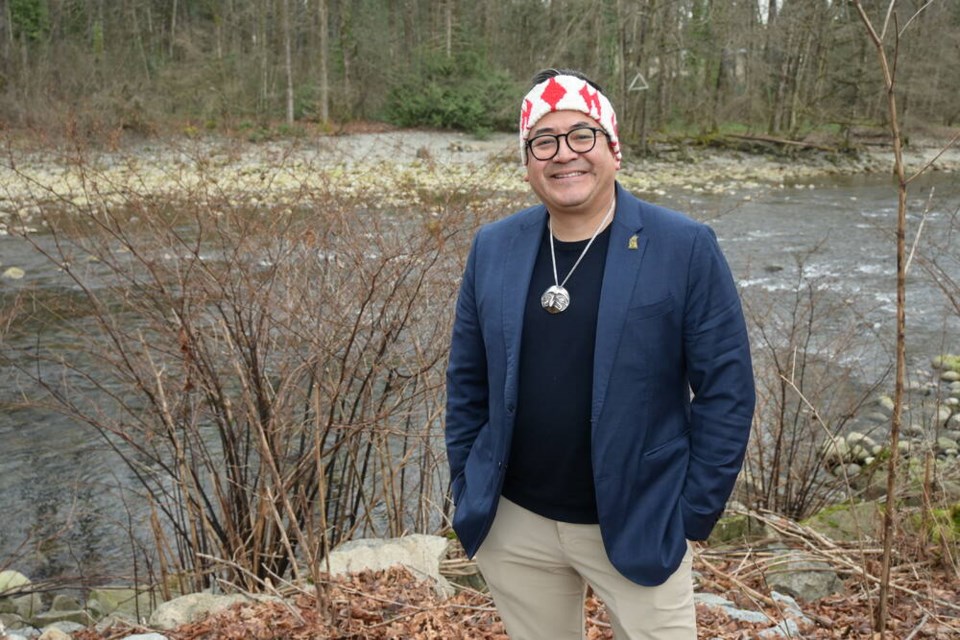 Squamish Nation council member Sxwíxwtn (Wilson Williams) stands outside the main administration office in North Vancouver. Wilson says he is excited by the Nation's recently announced development plans. | Abby Luciano / North Shore News 