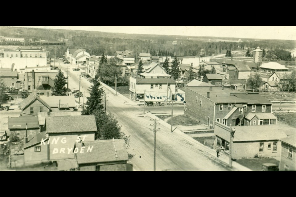 Aerial photo 8 of King Street 1940-1960 in Dryden (courtesy Dryden and District Museum part of collection)