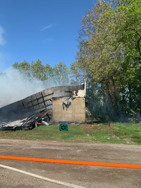 Fire at the Fort Frances waste transfer station on May 27, 2023 (courtesy Town of Fort Frances)