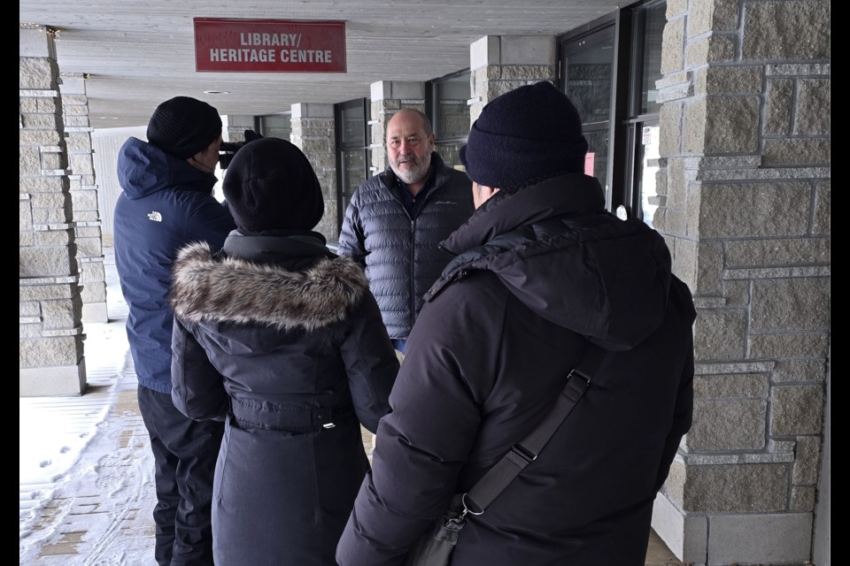 Japanese documentary makers interview Ignace resident Brad Greaves.