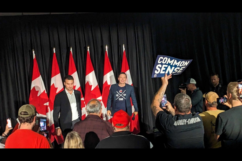 Kenora MP Eric Melillo introduced Conservative Party leader Pierre Poilievre in Fort Frances at the Royal Canadian Legion. 