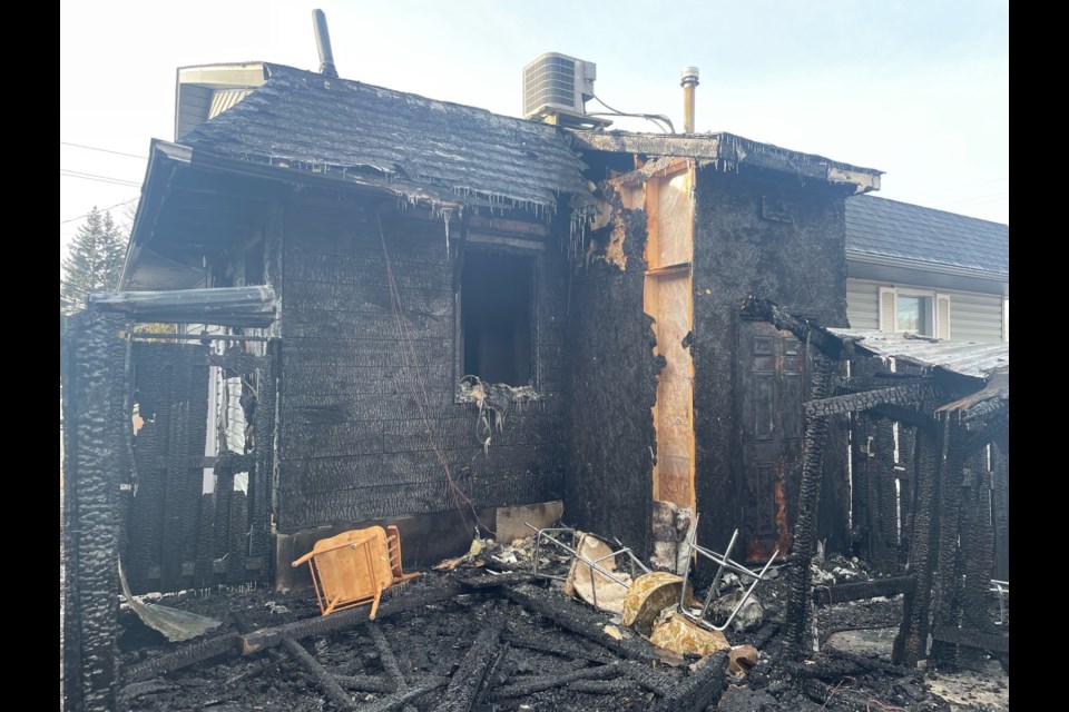 Shed fire in Fort Frances (Photo submitted by Rainy River OPP)